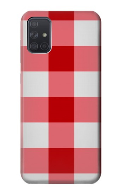 S3535 Red Gingham Funda Carcasa Case para Samsung Galaxy A71 5G