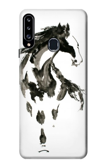 S1031 Horse Paintbrush Funda Carcasa Case para Samsung Galaxy A20s