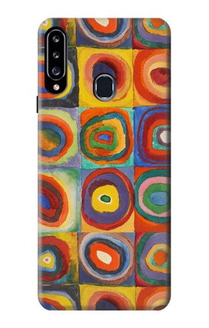 S3409 Squares Concentric Circles Funda Carcasa Case para Samsung Galaxy A20s