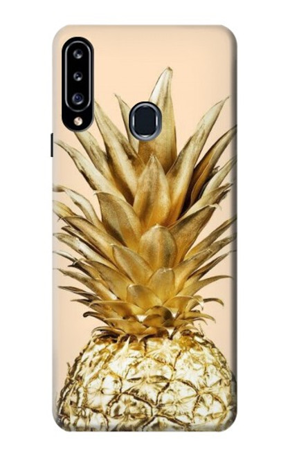 S3490 Gold Pineapple Funda Carcasa Case para Samsung Galaxy A20s