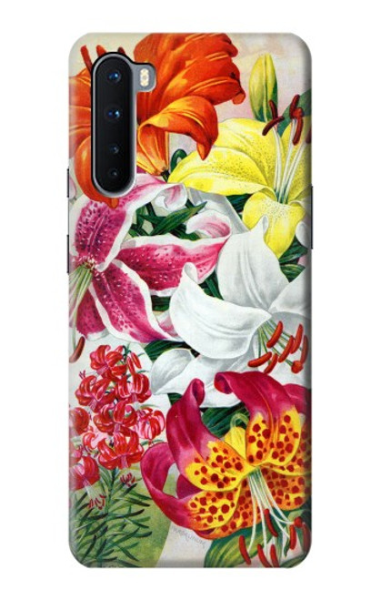 S3205 Retro Art Flowers Funda Carcasa Case para OnePlus Nord
