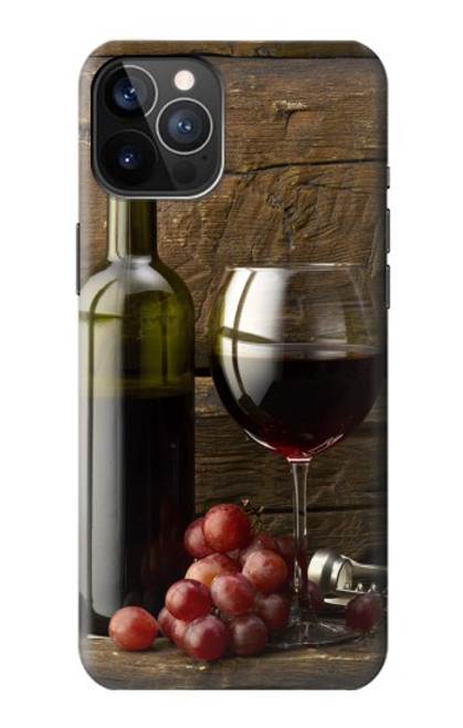 S1316 Grapes Bottle and Glass of Red Wine Funda Carcasa Case para iPhone 12, iPhone 12 Pro