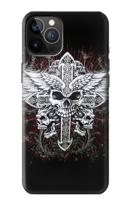 S1434 Skull Wing Tattoo Biker Funda Carcasa Case para iPhone 12, iPhone 12 Pro