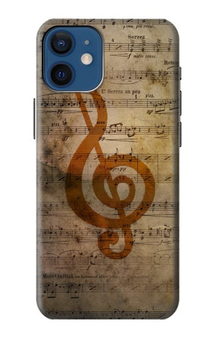 S2368 Sheet Music Notes Funda Carcasa Case para iPhone 12 mini