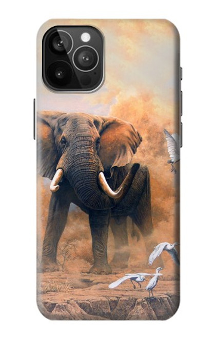 S1292 Dusty Elephant Egrets Funda Carcasa Case para iPhone 12 Pro Max