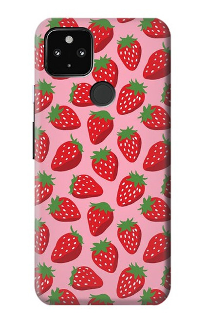 S3719 Strawberry Pattern Funda Carcasa Case para Google Pixel 4a 5G