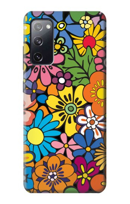 S3281 Colorful Hippie Flowers Pattern Funda Carcasa Case para Samsung Galaxy S20 FE