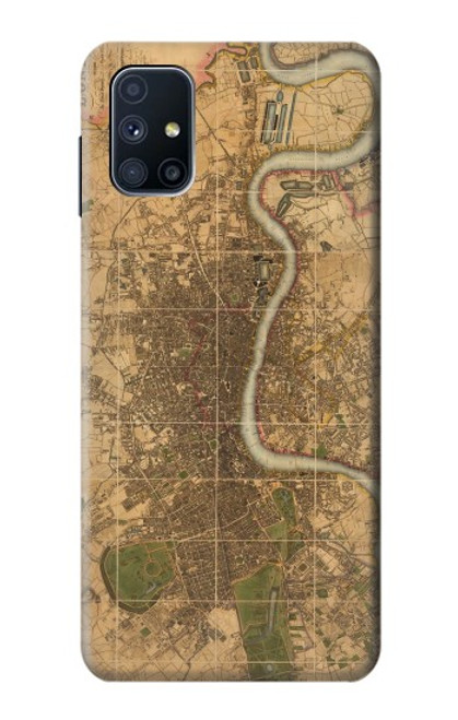 S3230 Vintage Map of London Funda Carcasa Case para Samsung Galaxy M51