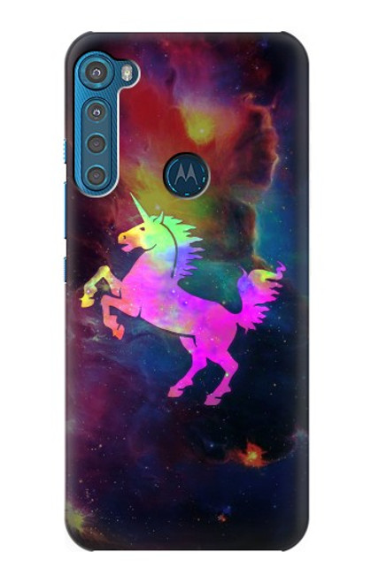 S2486 Rainbow Unicorn Nebula Space Funda Carcasa Case para Motorola One Fusion+