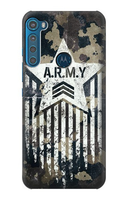 S3666 Army Camo Camouflage Funda Carcasa Case para Motorola One Fusion+