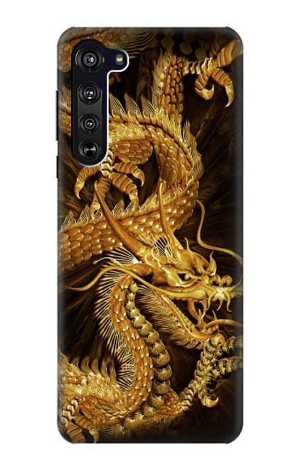 S2804 Chinese Gold Dragon Printed Funda Carcasa Case para Motorola Edge