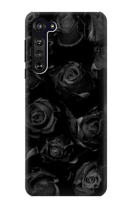 S3153 Black Roses Funda Carcasa Case para Motorola Edge