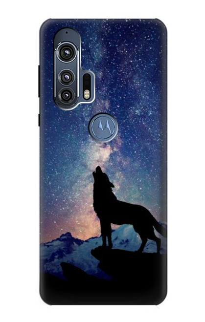 S3555 Wolf Howling Million Star Funda Carcasa Case para Motorola Edge+