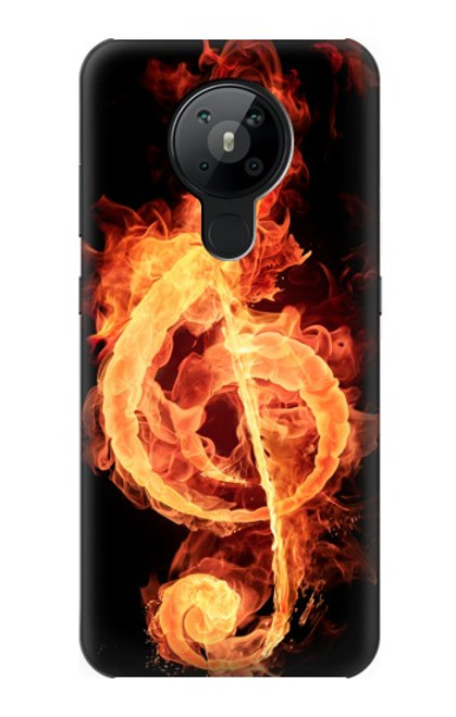 S0493 Music Note Burn Funda Carcasa Case para Nokia 5.3