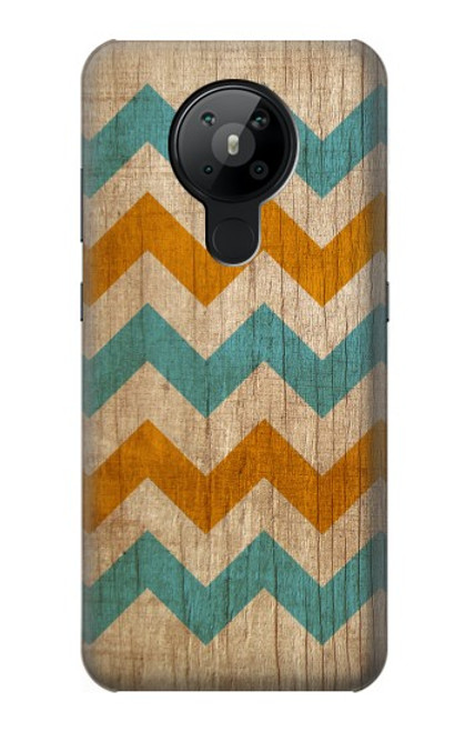 S3033 Vintage Wood Chevron Graphic Printed Funda Carcasa Case para Nokia 5.3