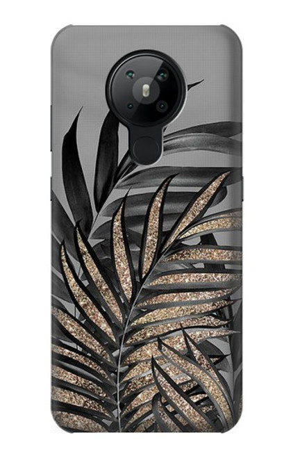 S3692 Gray Black Palm Leaves Funda Carcasa Case para Nokia 5.3