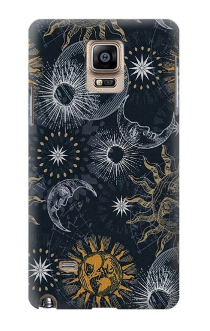 S3702 Moon and Sun Funda Carcasa Case para Samsung Galaxy Note 4