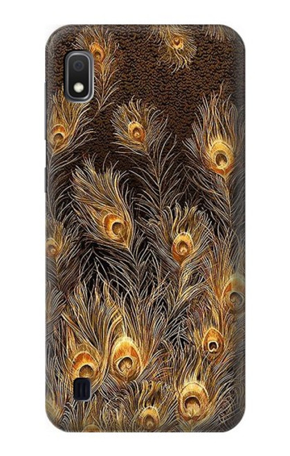 S3691 Gold Peacock Feather Funda Carcasa Case para Samsung Galaxy A10