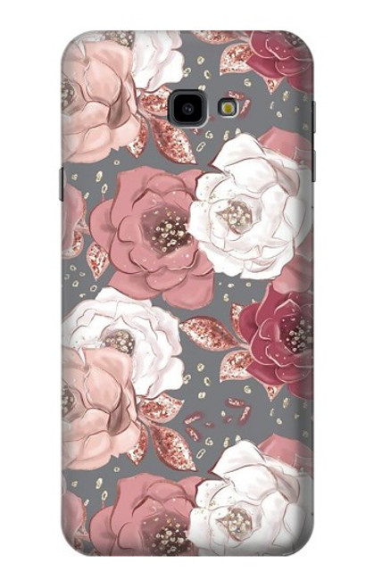 S3716 Rose Floral Pattern Funda Carcasa Case para Samsung Galaxy J4+ (2018), J4 Plus (2018)