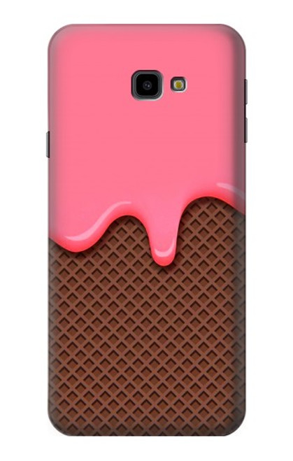 S3754 Strawberry Ice Cream Cone Funda Carcasa Case para Samsung Galaxy J4+ (2018), J4 Plus (2018)