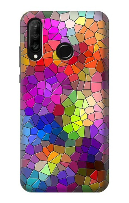 S3677 Colorful Brick Mosaics Funda Carcasa Case para Huawei P30 lite