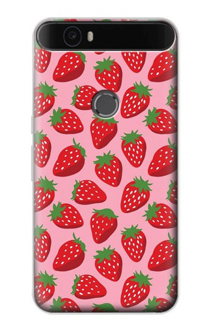 S3719 Strawberry Pattern Funda Carcasa Case para Huawei Nexus 6P