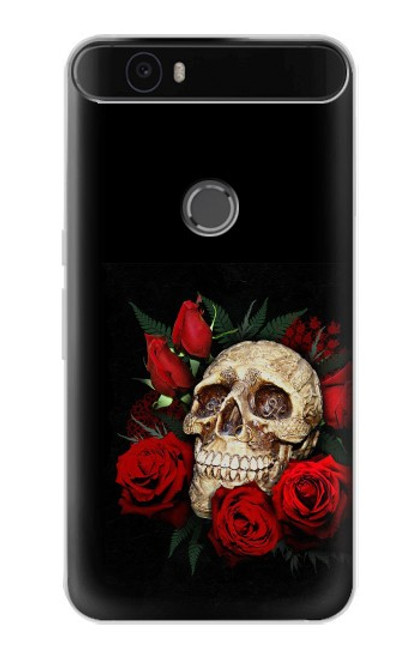 S3753 Dark Gothic Goth Skull Roses Funda Carcasa Case para Huawei Nexus 6P