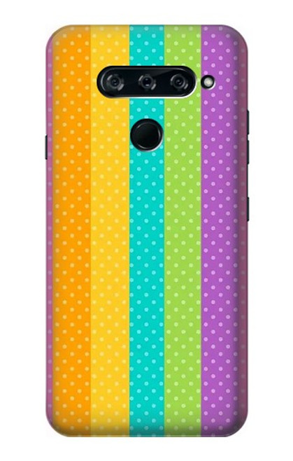 S3678 Colorful Rainbow Vertical Funda Carcasa Case para LG V40, LG V40 ThinQ