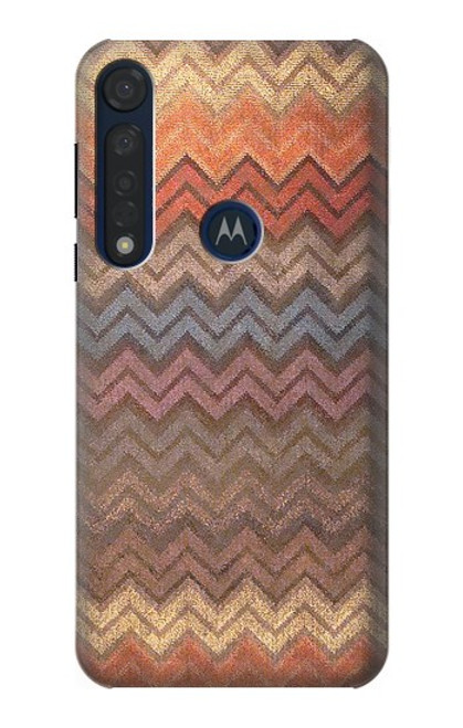 S3752 Zigzag Fabric Pattern Graphic Printed Funda Carcasa Case para Motorola Moto G8 Plus