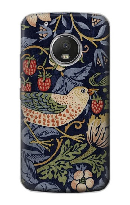 S3791 William Morris Strawberry Thief Fabric Funda Carcasa Case para Motorola Moto G5 Plus