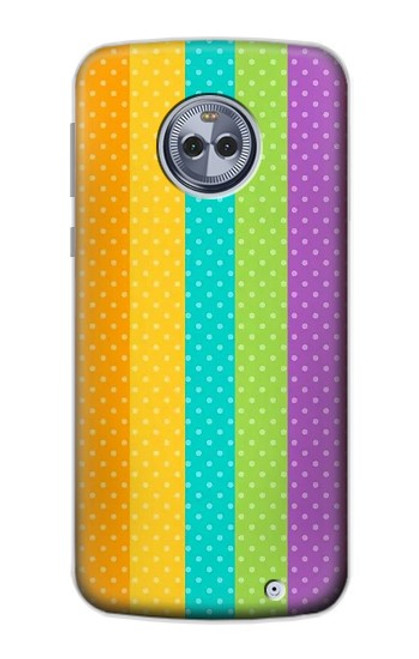 S3678 Colorful Rainbow Vertical Funda Carcasa Case para Motorola Moto X4