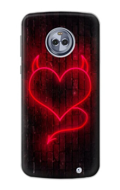 S3682 Devil Heart Funda Carcasa Case para Motorola Moto X4