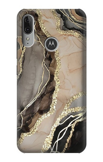 S3700 Marble Gold Graphic Printed Funda Carcasa Case para Motorola Moto E6 Plus, Moto E6s