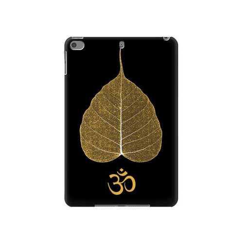 S2331 Gold Leaf Buddhist Om Symbol Funda Carcasa Case para iPad mini 4, iPad mini 5, iPad mini 5 (2019)