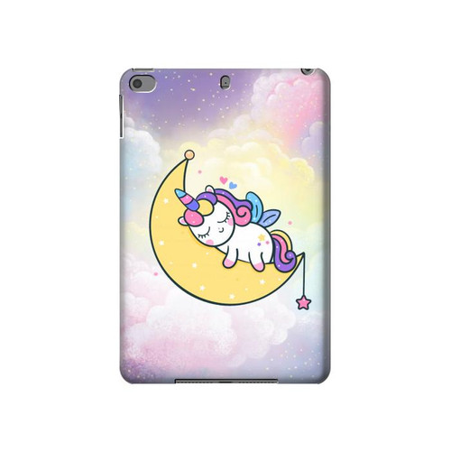 S3485 Cute Unicorn Sleep Funda Carcasa Case para iPad mini 4, iPad mini 5, iPad mini 5 (2019)