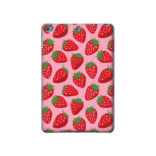 S3719 Strawberry Pattern Funda Carcasa Case para iPad mini 4, iPad mini 5, iPad mini 5 (2019)