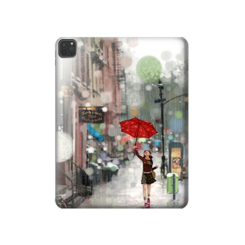 S0108 Girl in The Rain Funda Carcasa Case para iPad Pro 11 (2021,2020,2018, 3rd, 2nd, 1st)