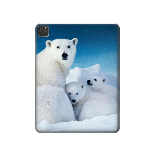 S0285 Polar Bear Family Arctic Funda Carcasa Case para iPad Pro 11 (2021,2020,2018, 3rd, 2nd, 1st)