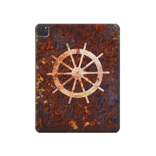 S2766 Ship Wheel Rusty Texture Funda Carcasa Case para iPad Pro 11 (2021,2020,2018, 3rd, 2nd, 1st)