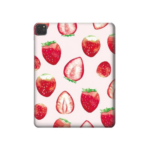 S3481 Strawberry Funda Carcasa Case para iPad Pro 11 (2021,2020,2018, 3rd, 2nd, 1st)