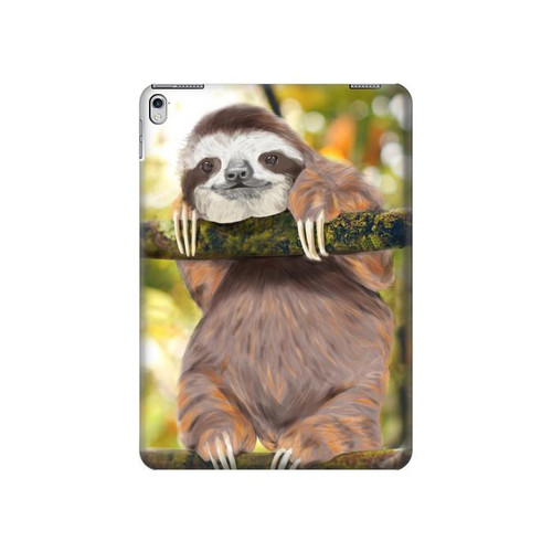 S3138 Cute Baby Sloth Paint Funda Carcasa Case para iPad Air 2, iPad 9.7 (2017,2018), iPad 6, iPad 5