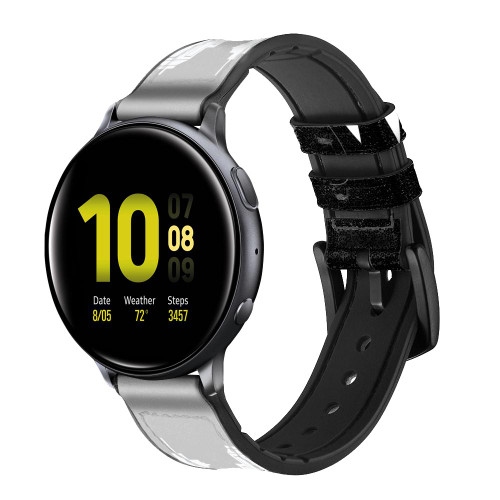 CA0838 Bear in Black Suit Correa de reloj inteligente de cuero y silicona para Samsung Galaxy Watch, Gear, Active