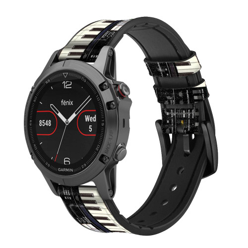 CA0002 Synthesizer Correa de reloj inteligente de cuero y silicona para Garmin Smartwatch