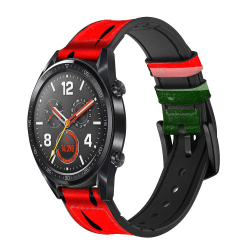 CA0304 Watermelon Correa de reloj inteligente de cuero y silicona para Wristwatch Smartwatch