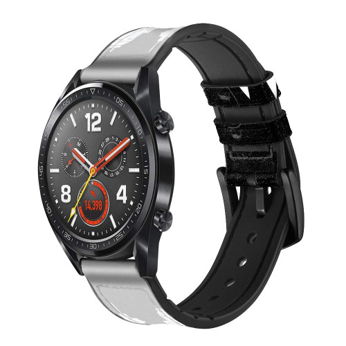 CA0838 Bear in Black Suit Correa de reloj inteligente de cuero y silicona para Wristwatch Smartwatch