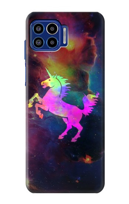 S2486 Rainbow Unicorn Nebula Space Funda Carcasa Case para Motorola One 5G