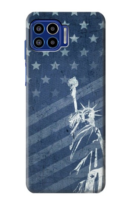 S3450 US Flag Liberty Statue Funda Carcasa Case para Motorola One 5G