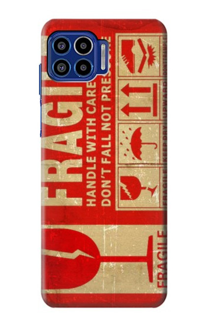 S3552 Vintage Fragile Label Art Funda Carcasa Case para Motorola One 5G