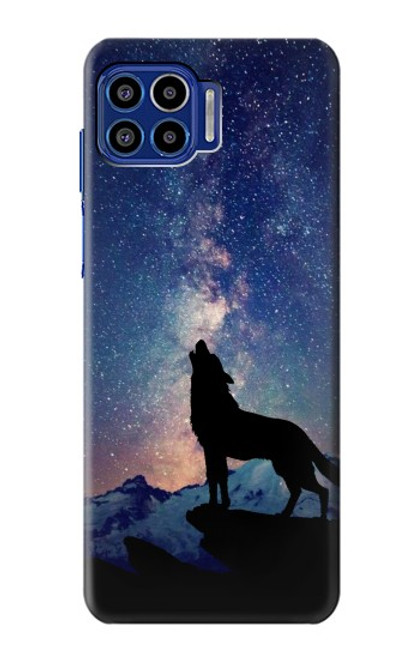 S3555 Wolf Howling Million Star Funda Carcasa Case para Motorola One 5G