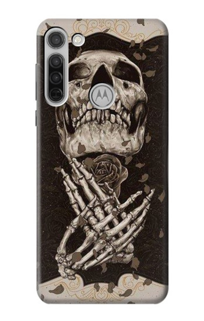 S1676 Skull Rose Funda Carcasa Case para Motorola Moto G8